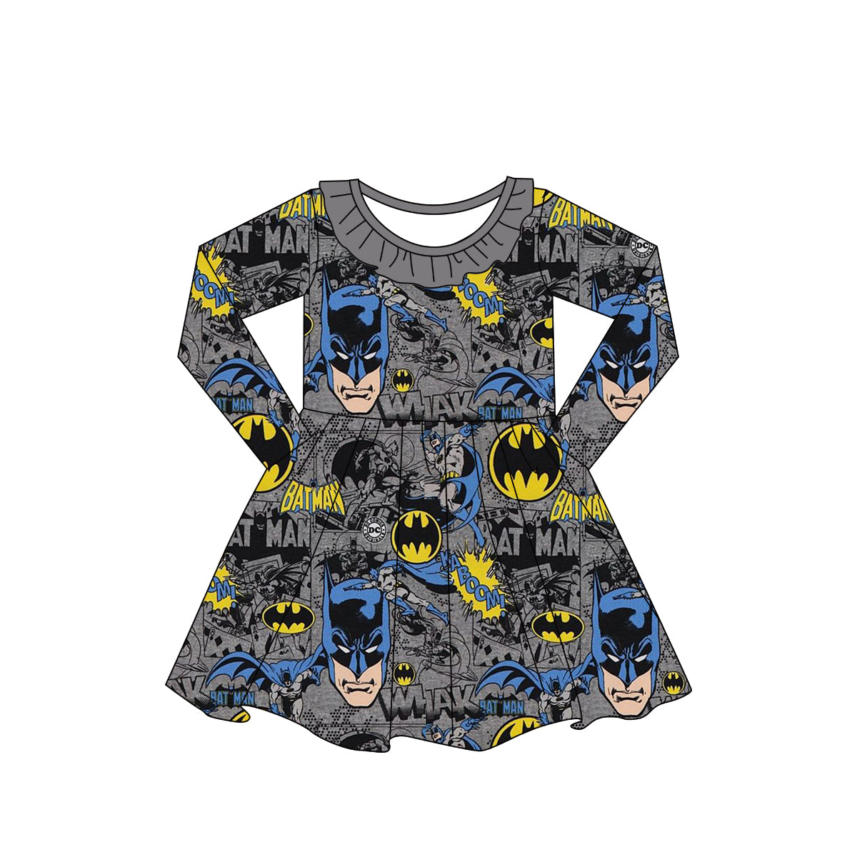 Baby Girls Hero Print Knee Length Dresses preorder(moq 5)