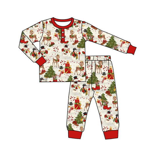 Baby Girls Christmas Deer Pants Pajamas Clothes Sets preorder(moq 5)