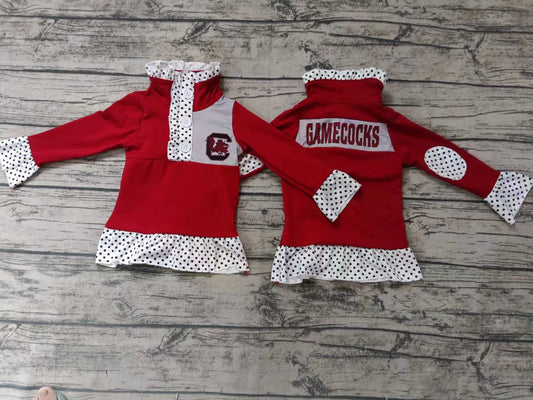 Baby Girls Gamecock Team Red Pullover Shirt Tee Shirts preorder(moq 5)