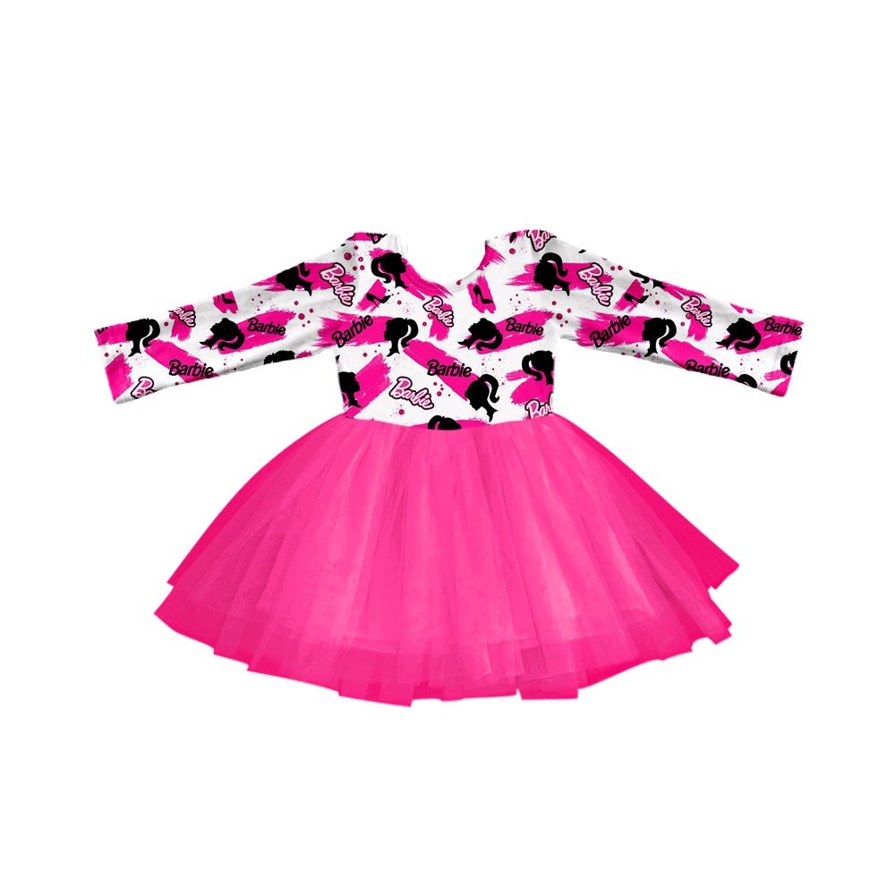 Baby Girls Long Sleeve Doll Pink Tutu Dresses preorder(moq 5)