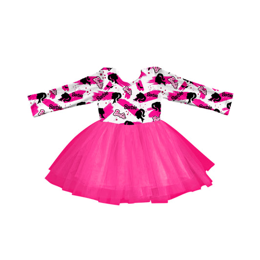 Baby Girls Long Sleeve Doll Pink Tutu Dresses preorder(moq 5)