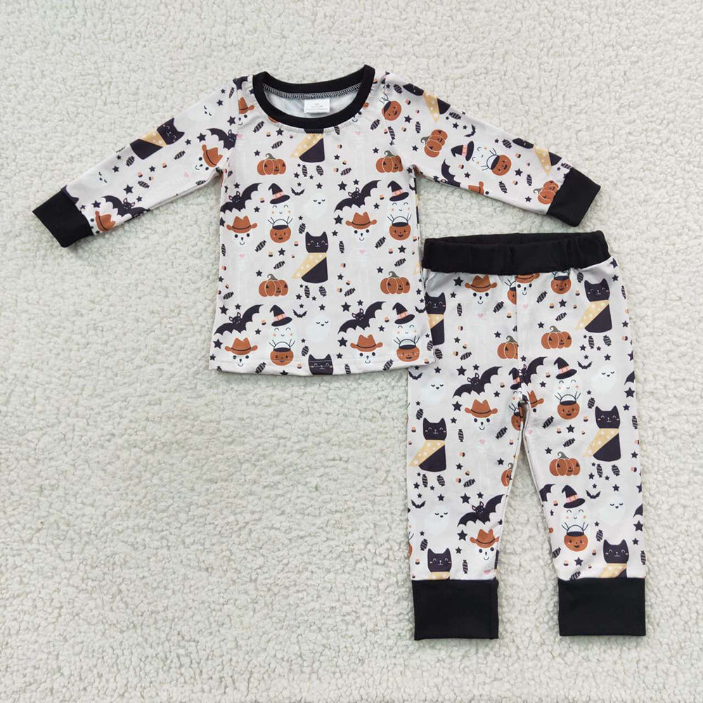 Halloween Baby Boys Cats Pajamas Clothes Sets