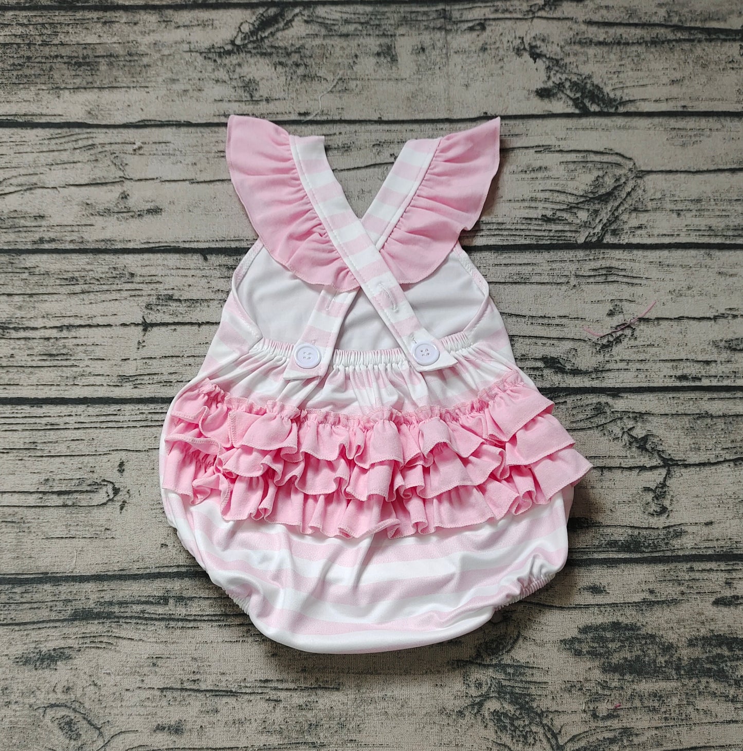 Baby Infant Girls Easter He Is Risen Ruffle Bubble Rompers