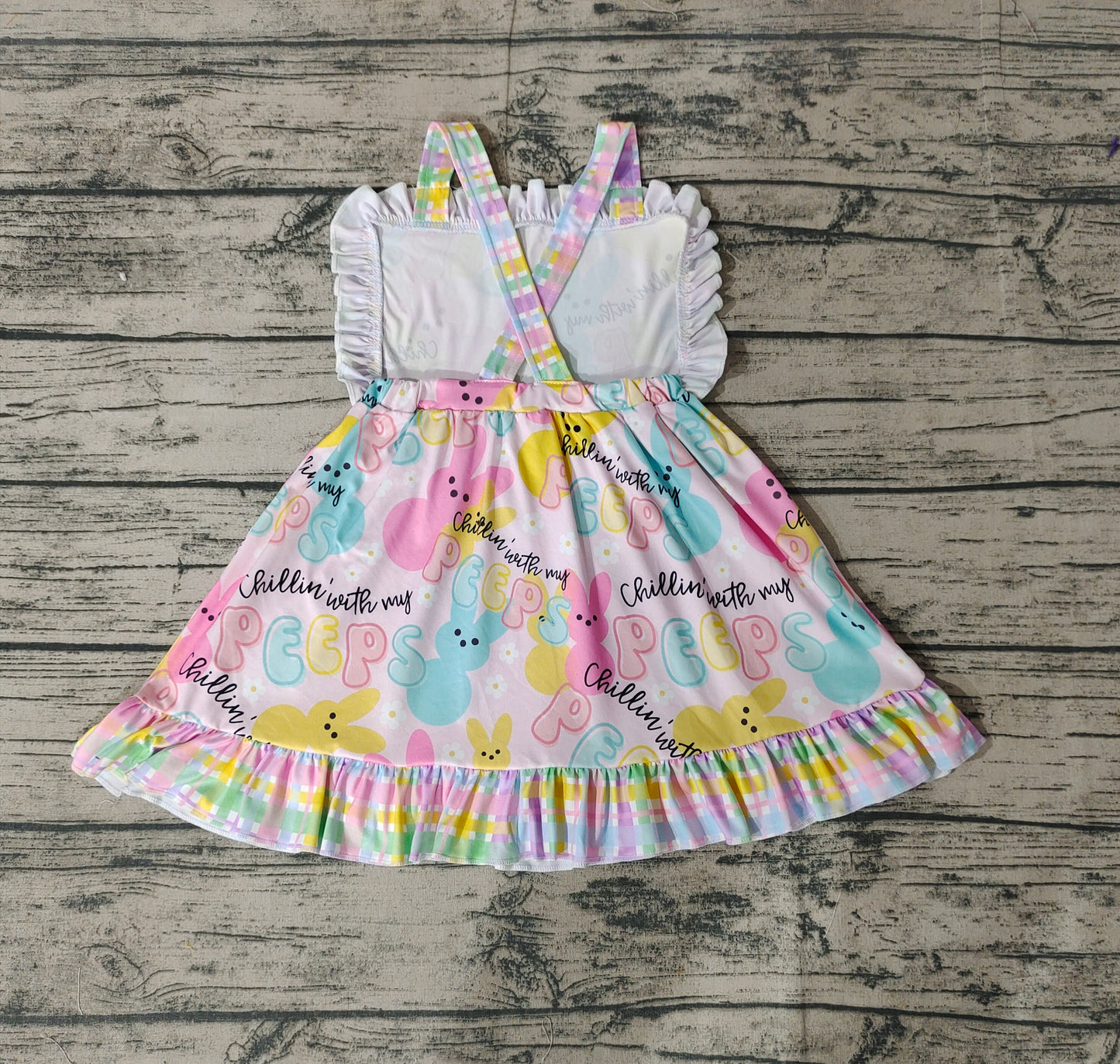 Baby Girls Colorful Easter Bunnies Knee Length Dresses
