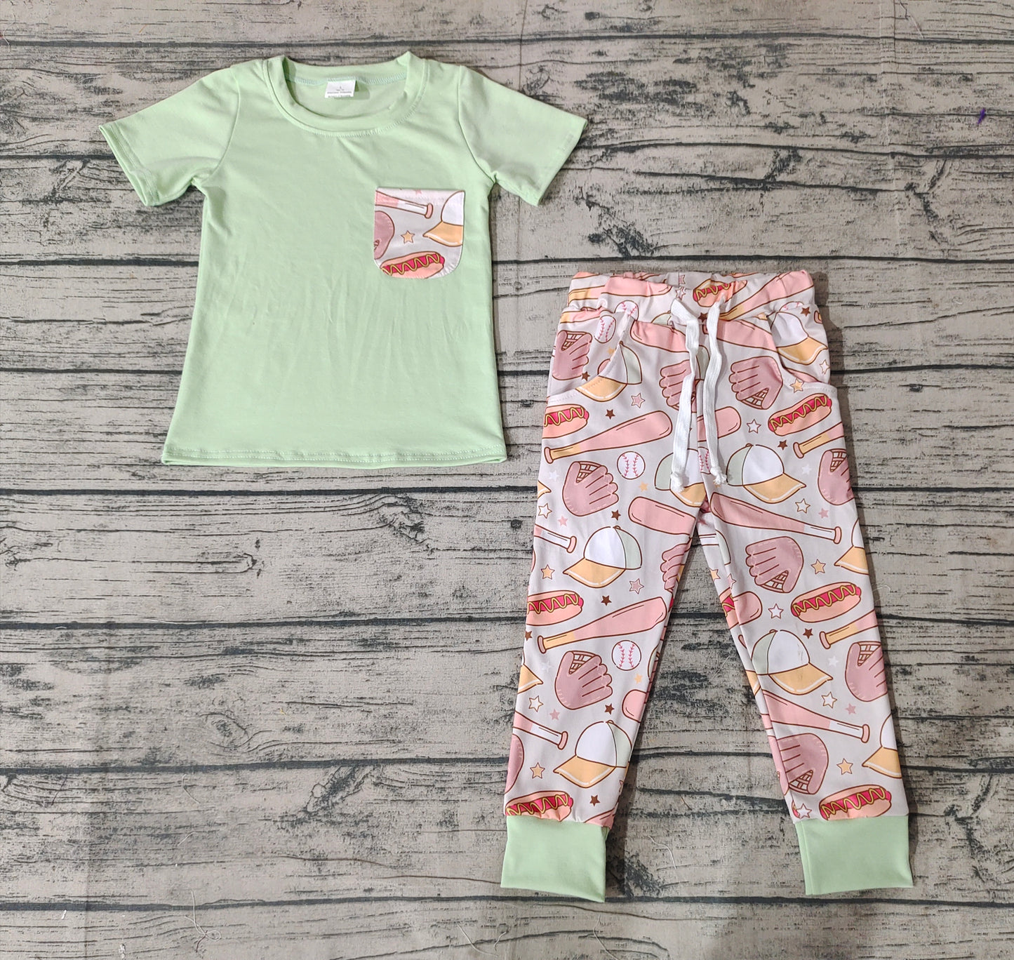 Baby Boys Short Sleeve Pocket Shirt Baseball Pants Clothes Sets