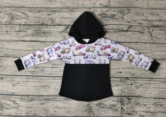 Baby Boys Cars Vans Long Sleeve Hooded Tops