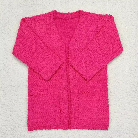 Baby Girls Hotpink Fall Long Sleeve Sweaters Cardigans