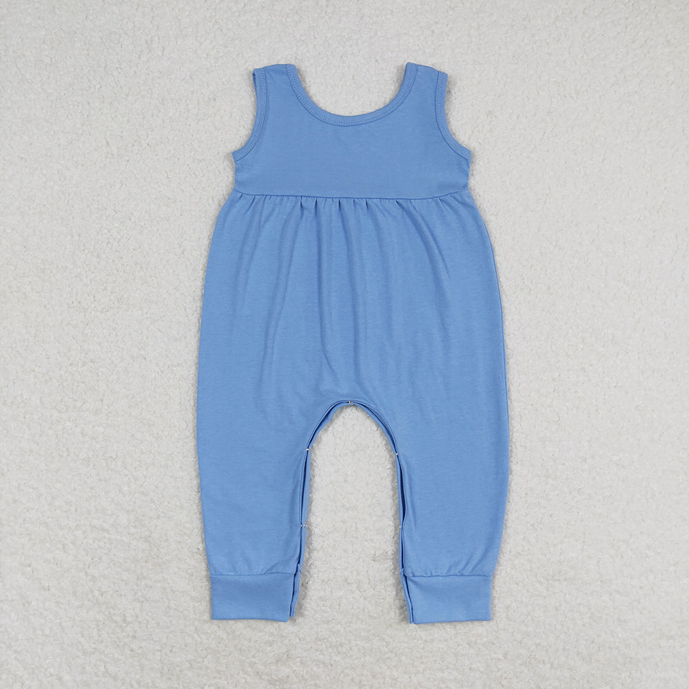 Baby Infant Girls Blue Sleeveless Summer Rompers