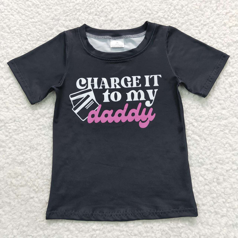 Baby Black Daddy Girl Short Sleeve Tee Shirts