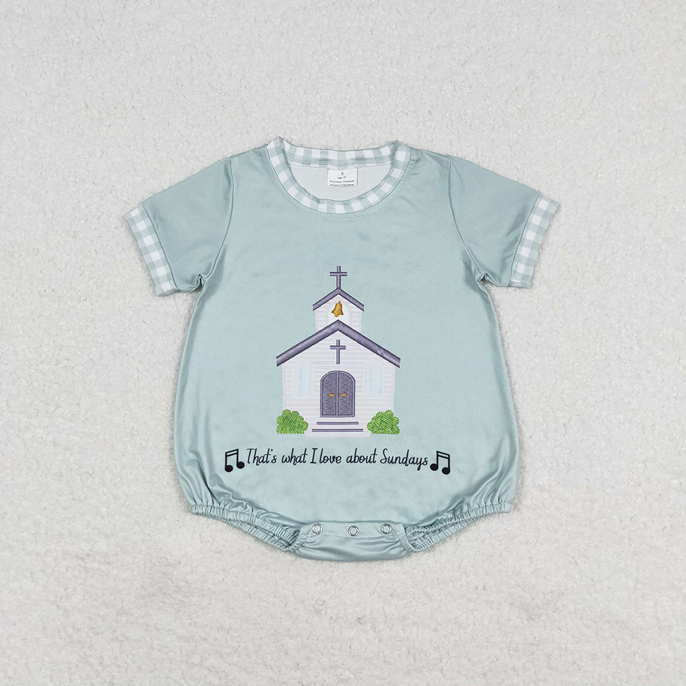 Baby Boys Church Short Sleeve Summer Rompers