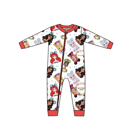 Baby Girls Long Sleeve Princess Red Rompers preorder(moq 5)