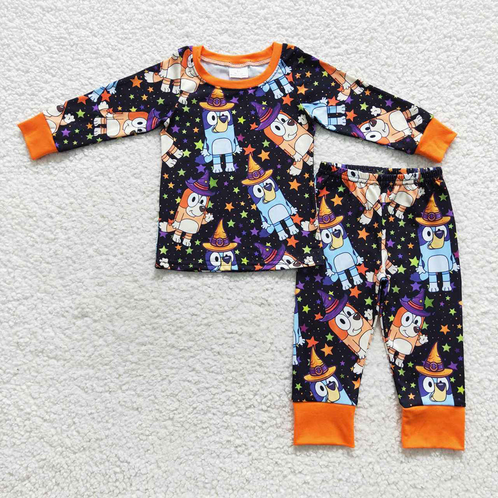 Halloween Baby Boys Dogs Cartoon Shirt Pants Pajamas Clothes Sets