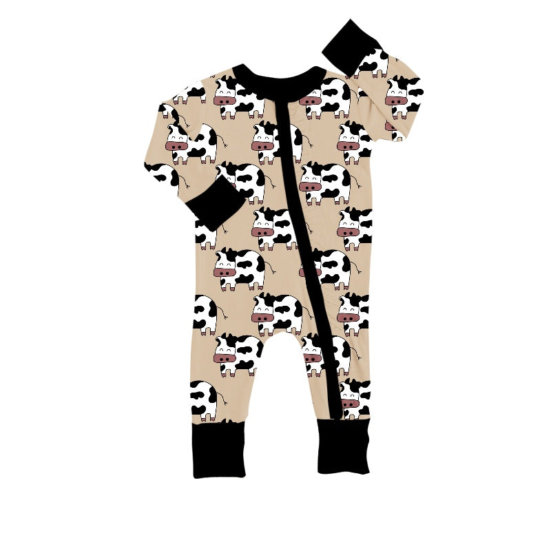 Baby Girls Cute Cows Zip Rompers preorder(moq 5)