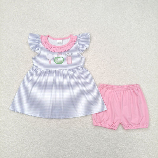 Baby Girls Flutter Sleeve Golf Tunic Top Summer Shorts Clothes Sets