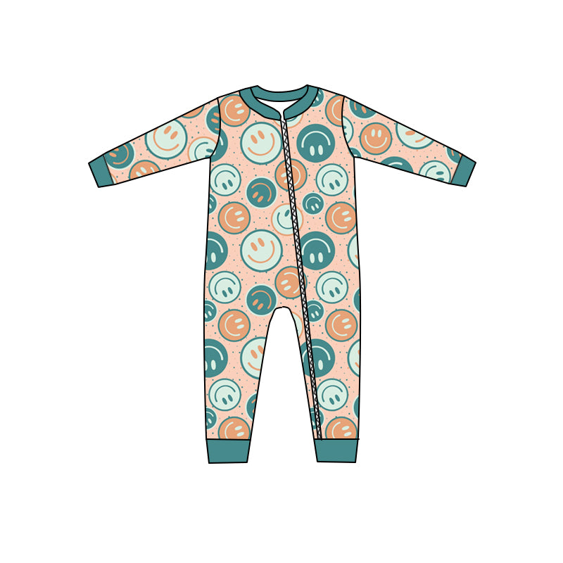 Baby Kids Smile Long Sleeve Zip Rompers preorder(moq 5)