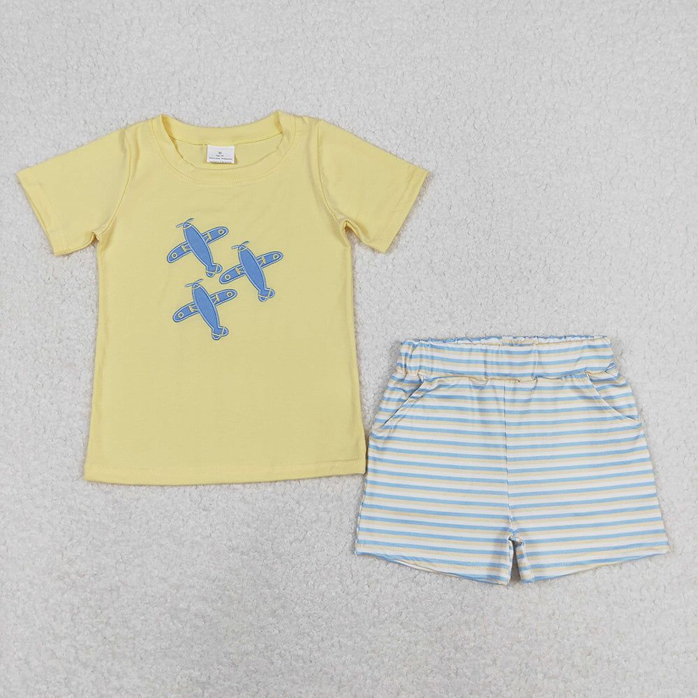 Baby Boys Planes Sibling Rompers Shorts Clothes Sets