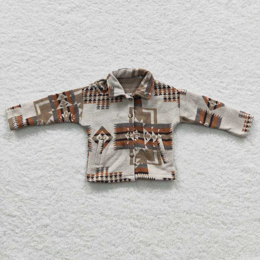 Baby Kids Western Aztec Brown Jackets Cardigans