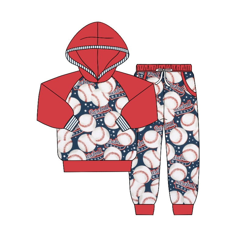 Baby Boys Hooded Baseball Shirts Pants Clothing Sets preorder(moq 5)