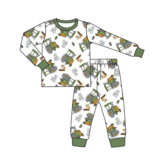 Baby Boys Farm Tractors Pajamas Clothes Sets preorder(moq 5)