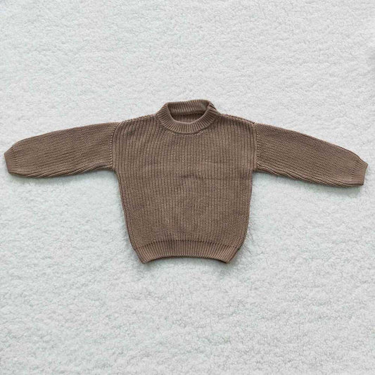 Baby Girls Khaki Color Fall Long Sleeve Sweaters