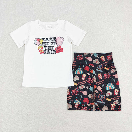 Baby Girls Take Me To The Fair Tee Shirt Top Shorts Clothes Sets