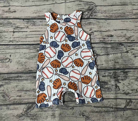 Baby Boys Baseball Sleeveless Rompers