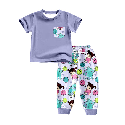 Baby Girls Purple Ghost Clothes Sets preorder(moq 5)