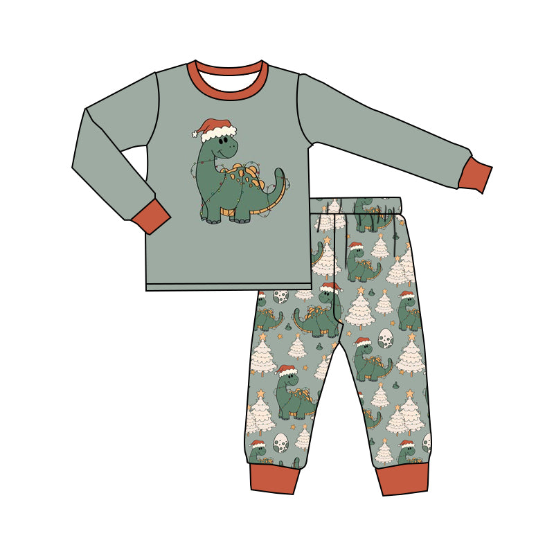 Baby Boys Christmas Dinosaur Pants 2pcs Clothing Sets preorder(moq 5)