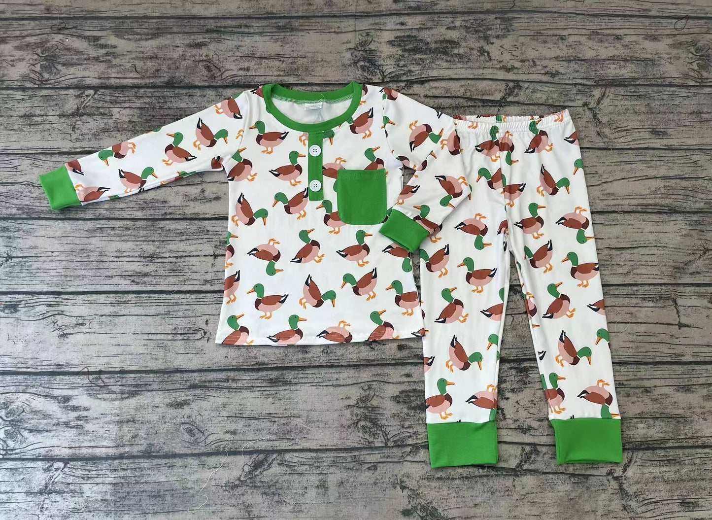 Baby Boys Duck Pocket Tops Pants Pajamas Clothes Sets