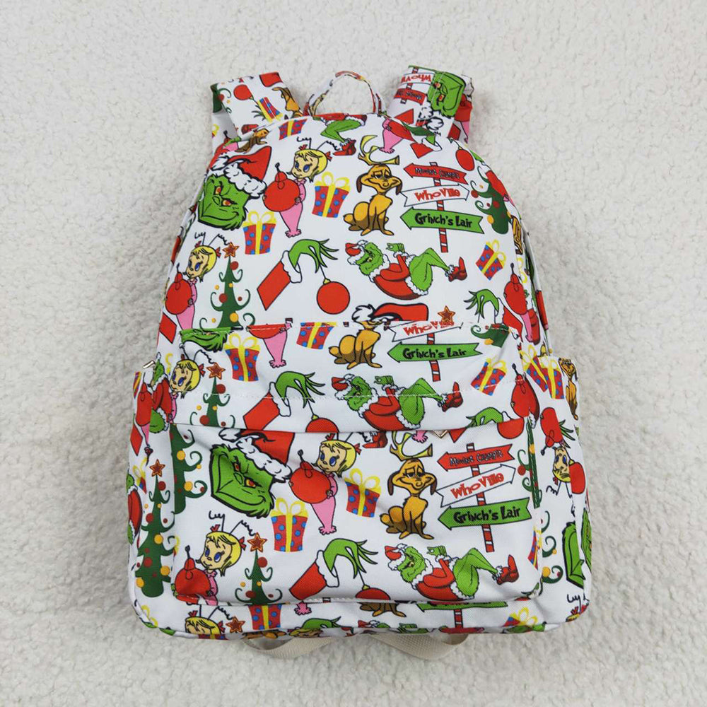 Baby Kids Christmas Green Frog Print Back Bags