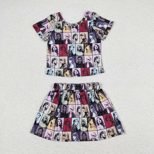 Baby Girls Short Sleeve Singer 1989 Top Skirts Clothes Sets