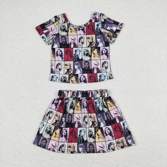Baby Girls Short Sleeve Singer 1989 Sibling Sister Dresses Clothes Sets