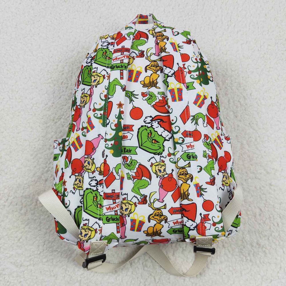 Baby Kids Christmas Green Frog Print Back Bags