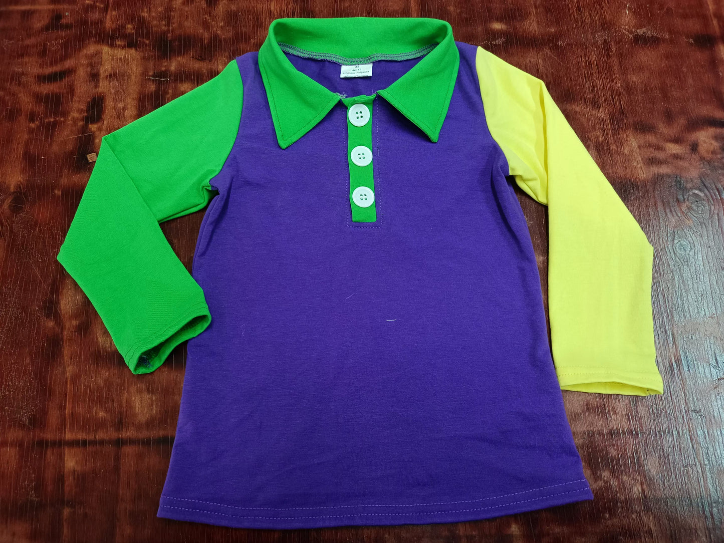 Baby Boys Mardi Gras Purple Long Sleeve Pullovers Tops preorder(MOQ 5)
