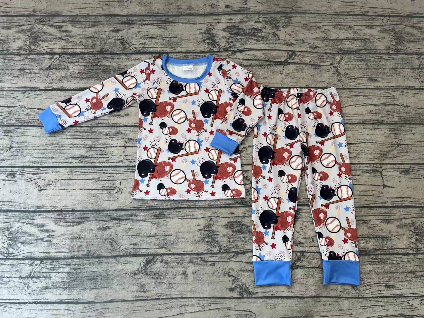 Baby Girls Baseball Long Sleeve Tops Pants Pajamas Clothes Sets