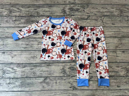 Baby Girls Baseball Long Sleeve Tops Pants Pajamas Clothes Sets