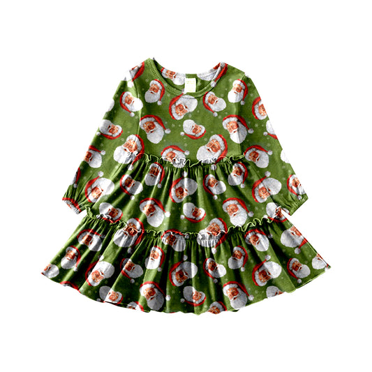 Baby Girls Christmas Santa Ruffle Knee Length Dresses preorder(moq 5)