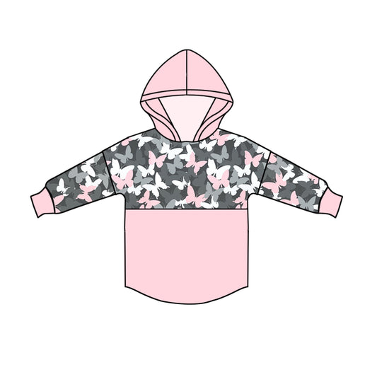 Baby Girls Butterfly Pink Hooded Tee Shirts Tops preorder(moq 5)