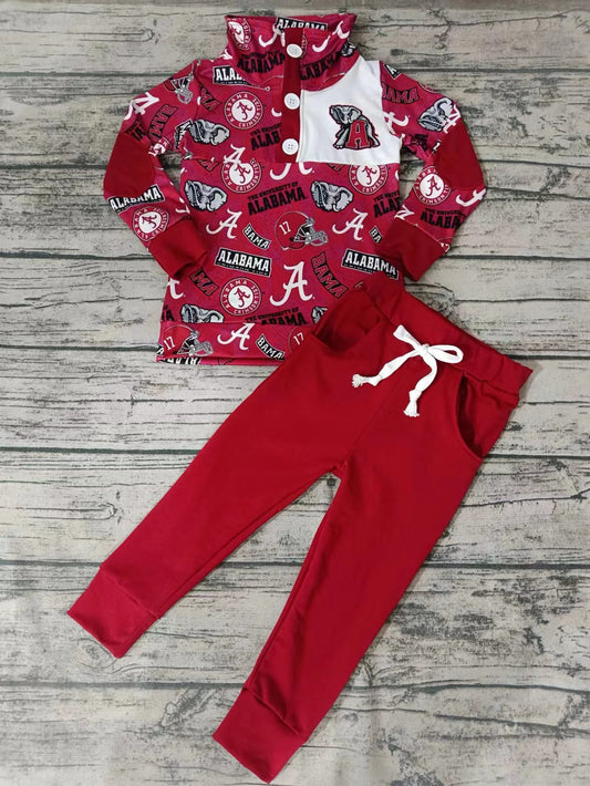 Baby Boys Team Elephant Red Pullover Top Pants Clothing Sets preorder(moq 5)