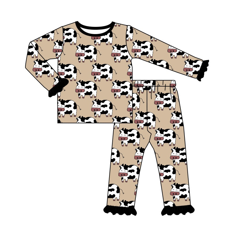 Baby Girls Cute Cows Pajamas Clothes Sets preorder(moq 5)