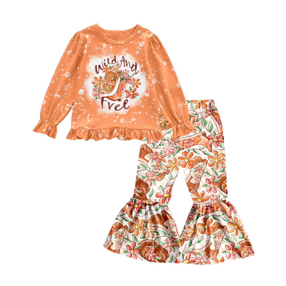 Baby Girls Wild Free Boots Flowers Bell Pants Sets preorder(moq 5)