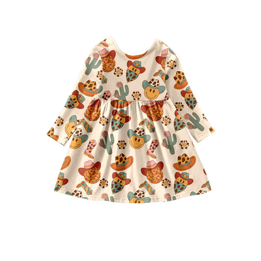 Baby Girls Cactus Western Knee Length Dresses preorder(moq 5)