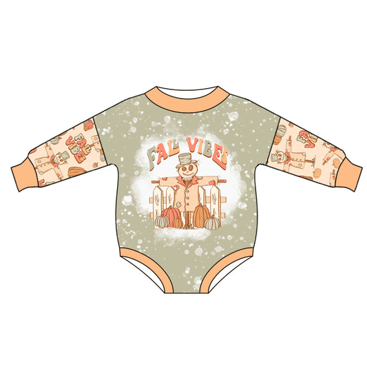 Baby Kids Fall Vibes Long Sleeve Rompers preorder(moq 5)