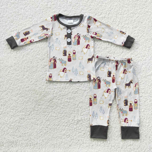 Baby Boys Christmas Nativity Pajamas Clothing Sets