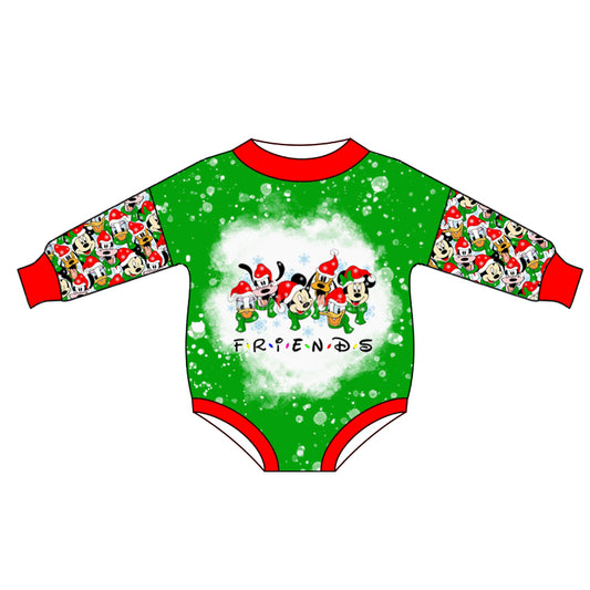 Baby Girls Christmas Duck Frinds Long Sleeve Rompers preorder(moq 5)