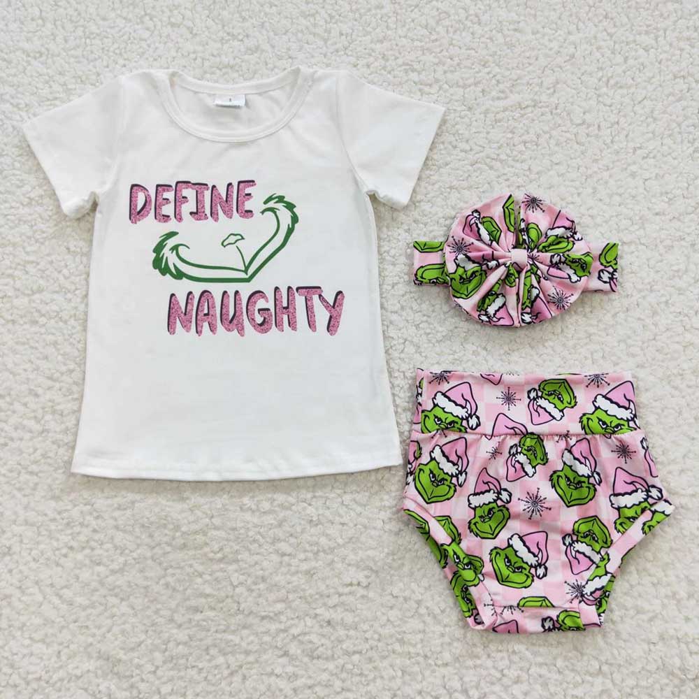 Baby Girls Christmas Frog Pink Bummie Sets