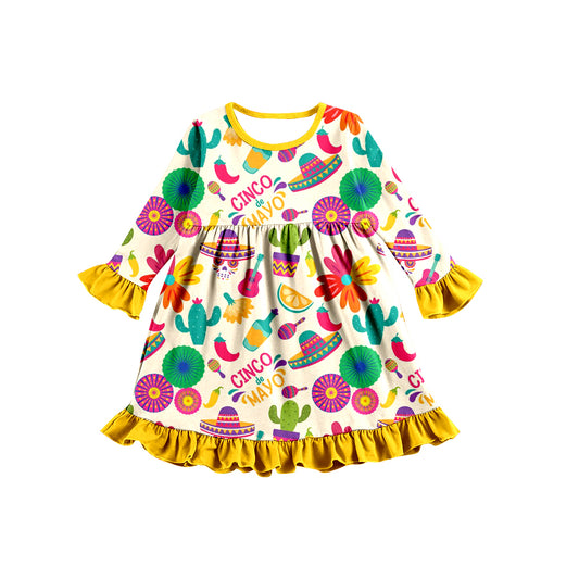 Baby Girls Western Cactus Knee Length Dresses preorder(moq 5)