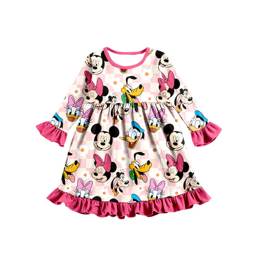 Baby Girls Cartoon Mouse Knee Length Dresses preorder(moq 5)