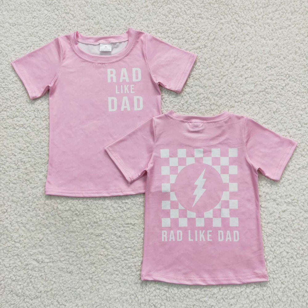 Baby Girls Pink Checkered Short Sleeve Tee Shirt Tops