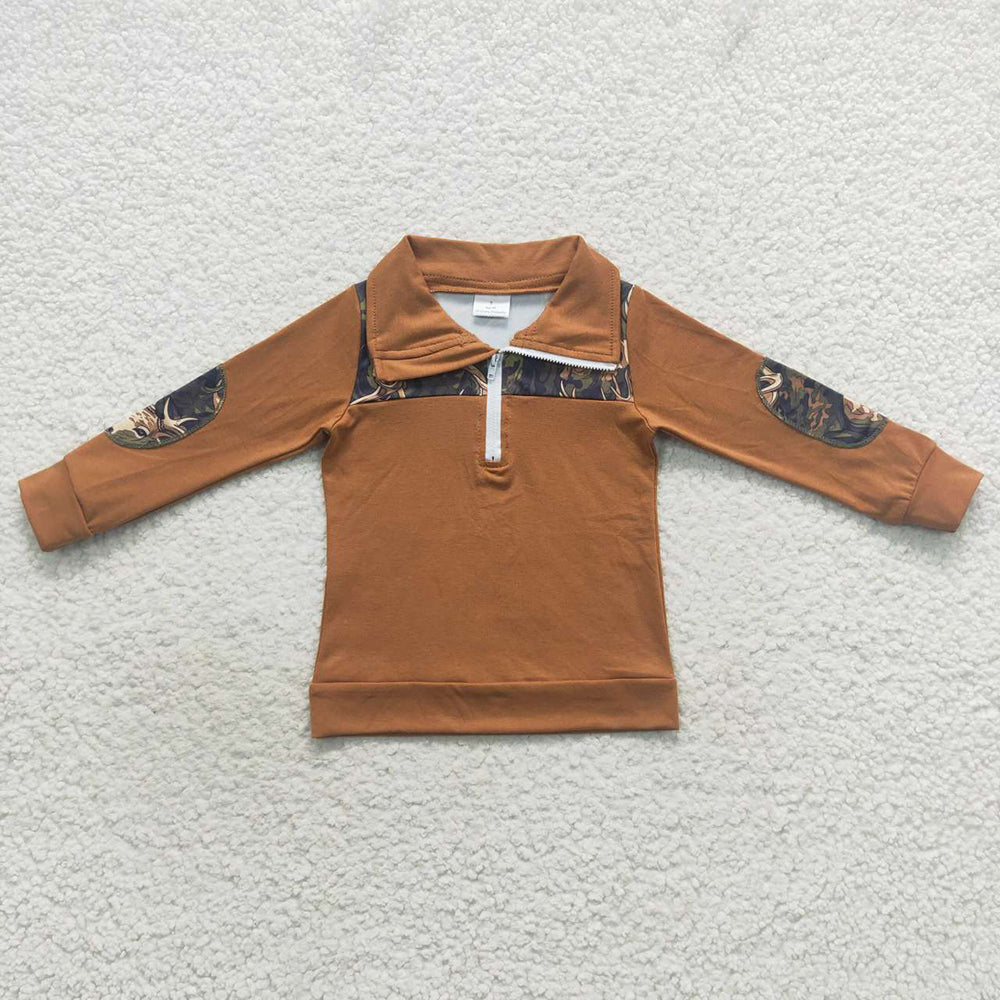 Baby Boys Hunting Camo Deer Long Sleeve Elbow Pullover Tee Shirt TopS